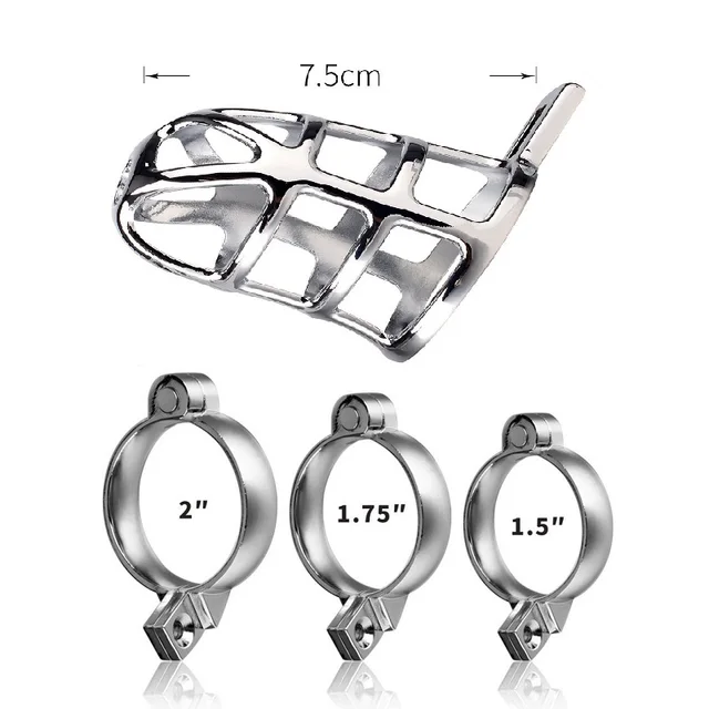 Metal Male Bird Chastity Cage Device Small Penis Lock Cage Set Cock Ring BDSM Bondage Restraint