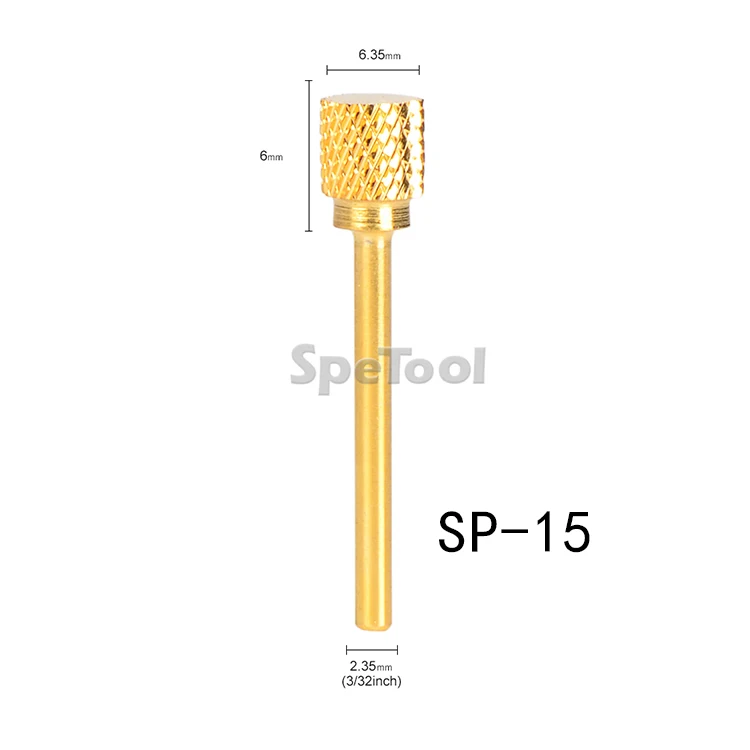 SpeTool 19 форм Позолоченные вольфрамовые карбидные сверла для ногтей инструменты для дизайна ногтей Аксессуары для электрического удаление маникюра гель