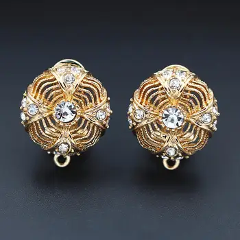 

Earrings post Clip Back Connectors Linker Filigree Circle Pave CZ Base Findings African Bridal Earrings DIY Jewelry Making Bulk