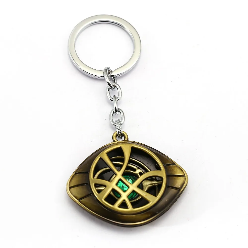 Doctor Strange Keychain Crystal Eye of Agamotto Key Chain Movie Key