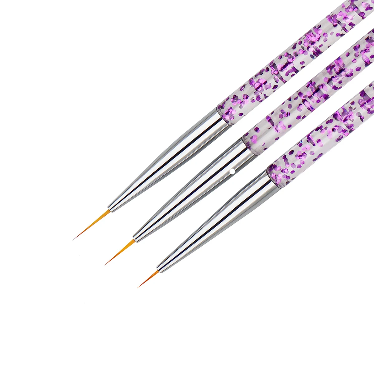 

7/9/11mm 3Pcs/Set Nail Art Acrylic Handle French Liner Lines Stripes Painting Brush Pattern Design Drawing Pen Manicure Tools