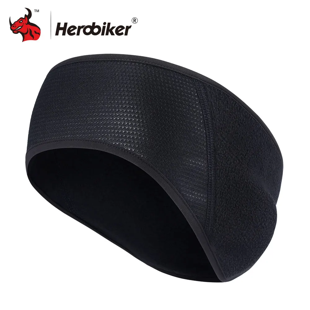 HEROBIKER, мотоциклетная маска, капюшон, пот, дышащая, черная, теплая маска, для улицы, для верховой езды, защитный капюшон, шлем, шапка s, повязка на голову - Цвет: Черный