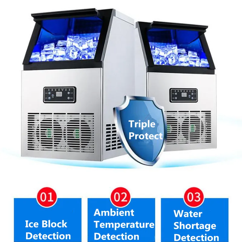 Коммерческий автоматический электрический льдогенератор Портативный пуля круглый блок льда Куб делая машину для бара, кофейни, молочного чая комнаты