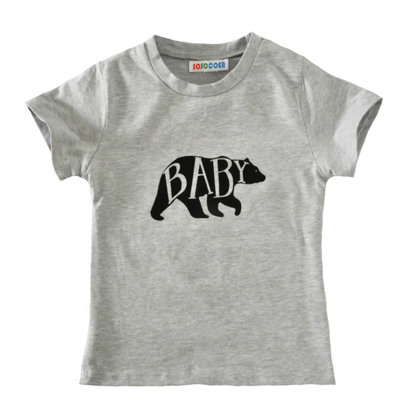 SOSOCOER/Одинаковая одежда для всей семьи футболка для мамы и дочки, папы и ребенка летний комбинезон года с рисунком медведя, папы, мамы, комплекты для малышей