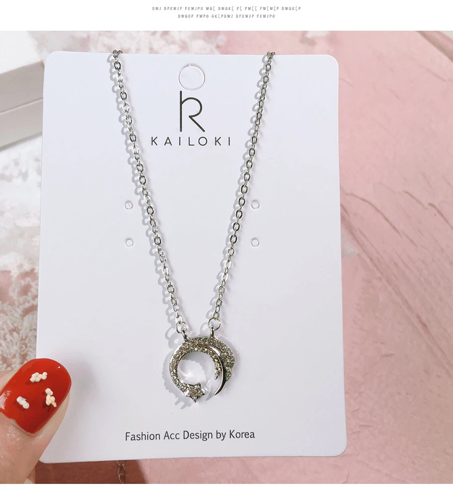 2018 Meteor Garden Silver Moon Star Necklace Jewelry Gift F4 Pop Real