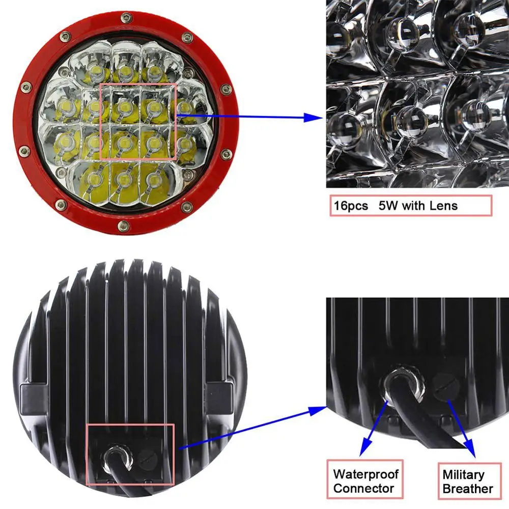60W Round Led Driving Light 12V 5inch Mini Spot Led Driving Lights for Truck Wrangler JK 4X4 4WD Pickup Motorcycles Offroad Light Bar Car Off-road F150 SUV Led Pods (2)