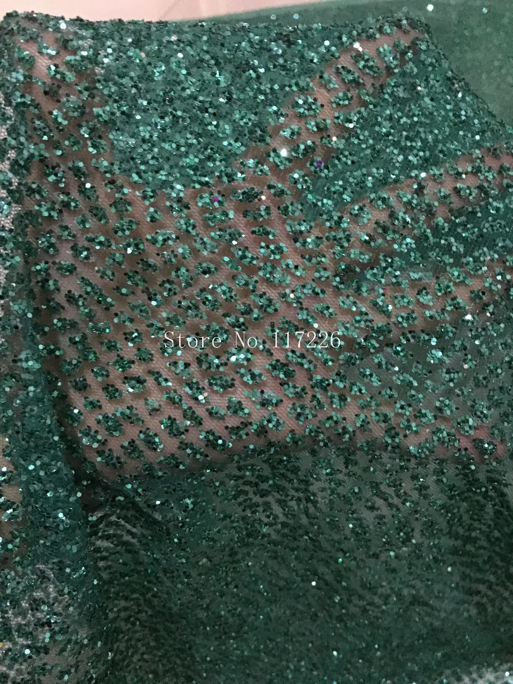 

glued glitter African Tulle Lace Fabric JRB-42932 hot sale African French Lace Fabric with GREEN glitter
