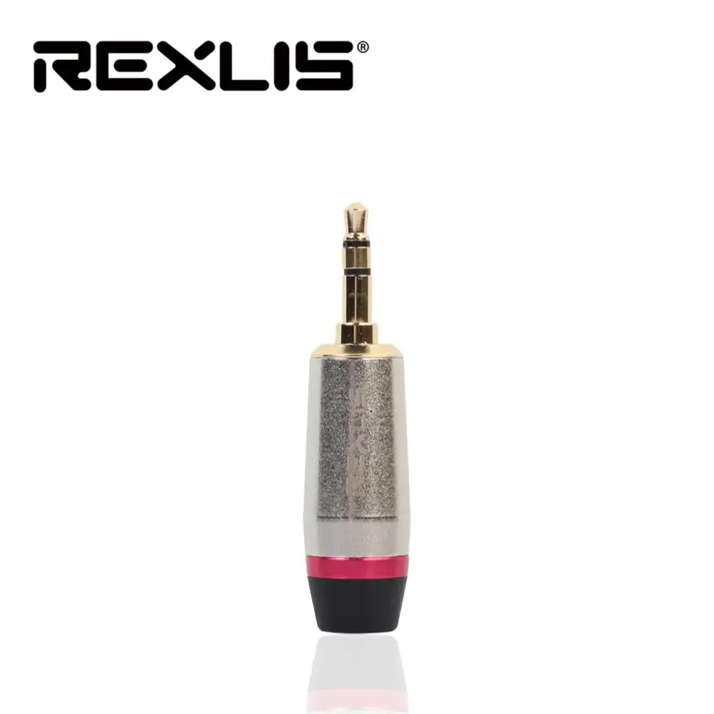 

REXLIS Jack 3.5mm Connector 3Pole Gold-plated stereo 3.5mm jack DIY Earphone Adapter with Tail plug to fix cable stable