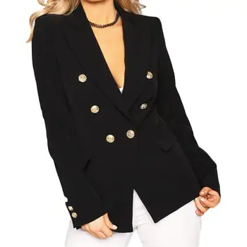 

New Women Slim Jacket Coat Fashion Casual Jacket Long Sleeve Turn Down Collar Button Autumn Ladies Work Wear For Office WS2509V