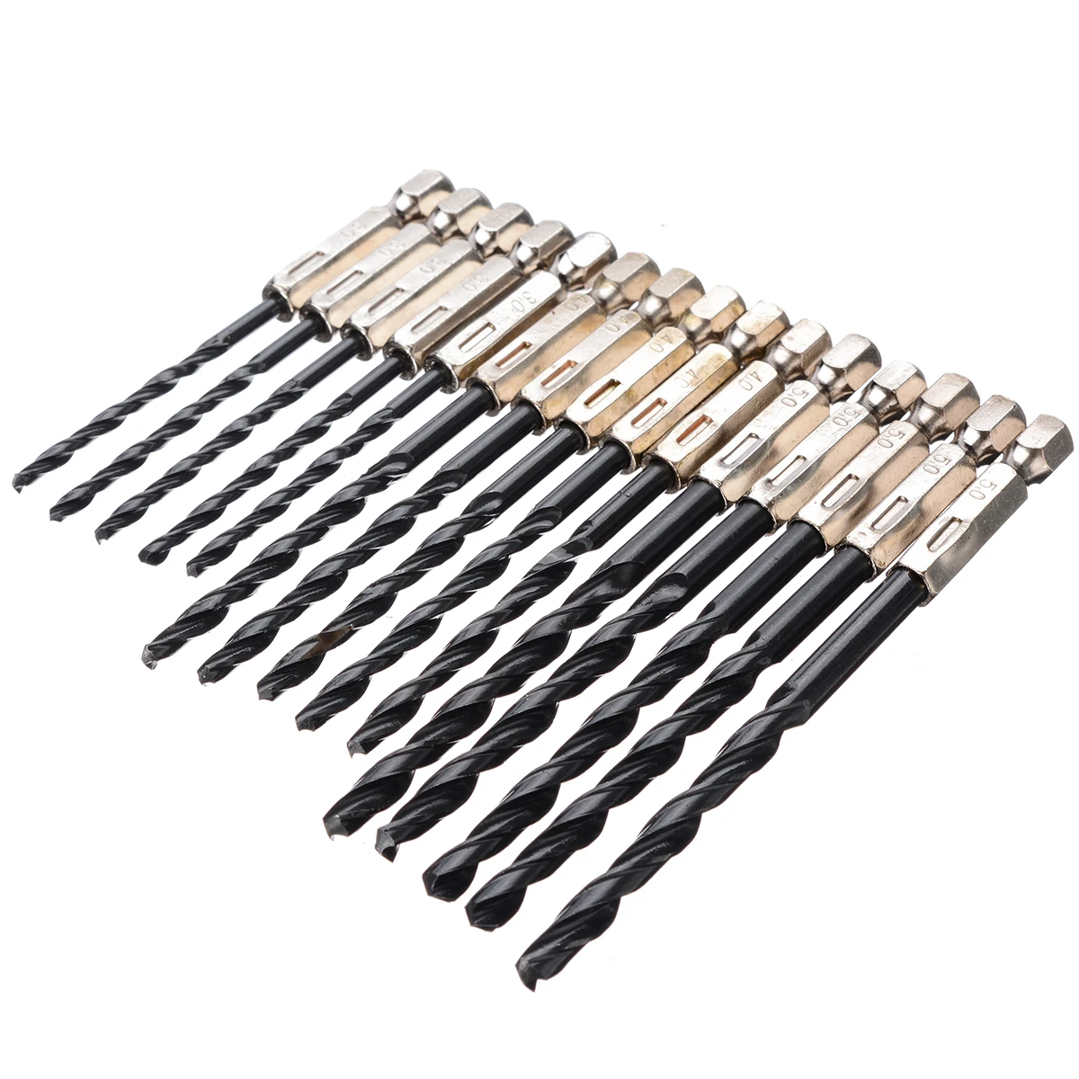 15pcs/set 3mm 4mm 5mm HSS Drill Bit Set 1/4" Hex Shank Screwdriver Twist Drill Bit Wall Woodworking Drill Bits Tools