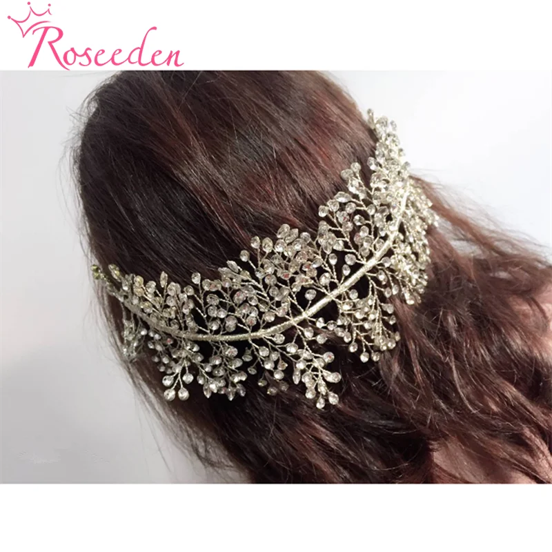 Price Handmade Crystal Rhinestones Tiaras And Crowns Wedding Headband Headpiece Bridal Hair Piece Prom Pageant Accessories RE3169