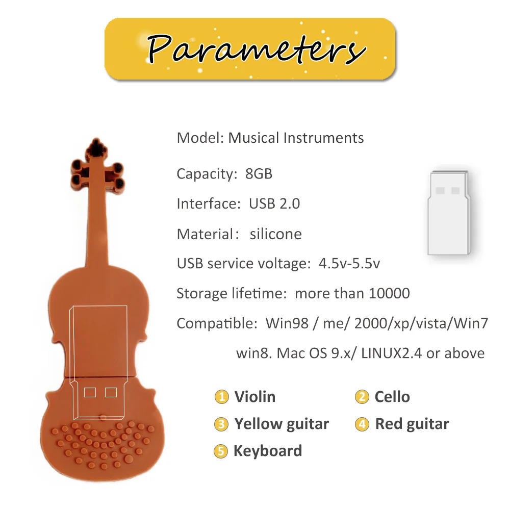 LEIZHAN USB флеш накопитель музыкальный инструмент Флешка 32 ГБ 16 8 4 Memory Stick ручка