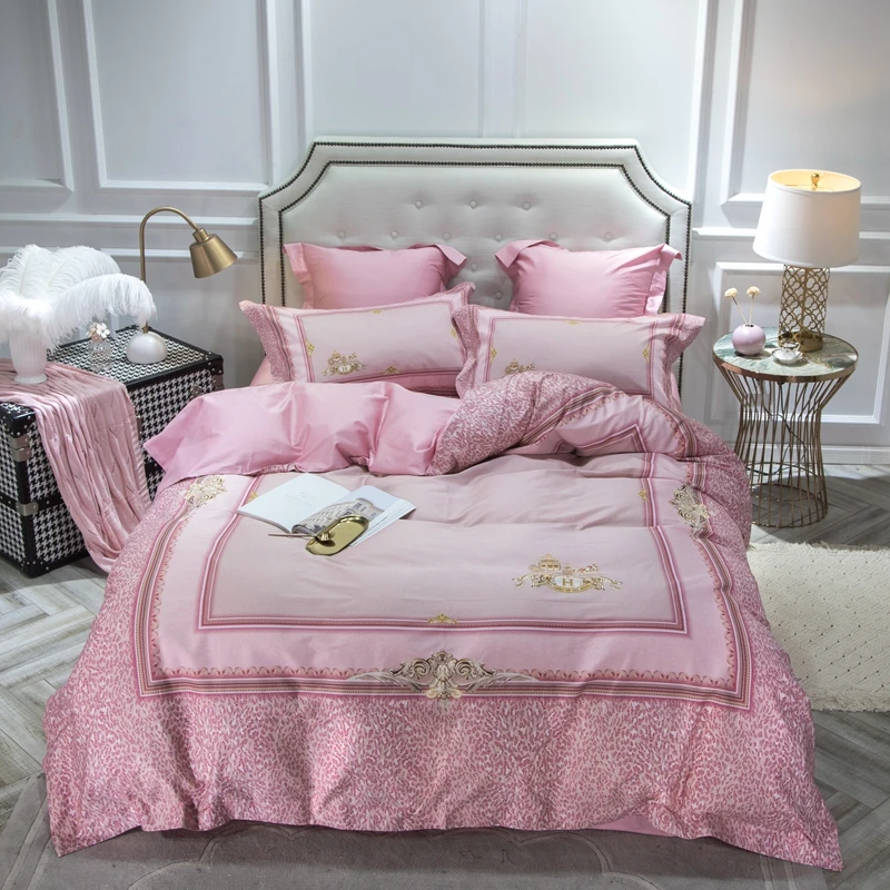 Waliicorners 60S Egyptian Cotton Royal Luxury Bedding set King Queen Size boho Bed set Duvet Cover Bedsheet set parrure de lit 33 1
