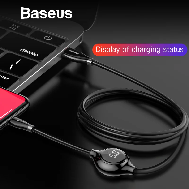 

Baseus Real Time Digital Display USB Cable for iPhone Xs Max X 8 Plus 1.2M Magnetic Sheet Charging Data Cord for IOS 8 Pin kablo