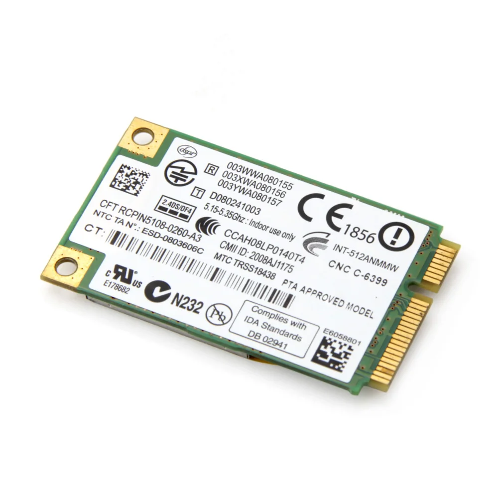 Для Intel Wifi link 5100 512AN_MMW Беспроводная PCI-E 300 Мбит/с Wifi Dual band 2,4 г/5 ГГц мини Сетевая карта подходит для Dell Asus acer