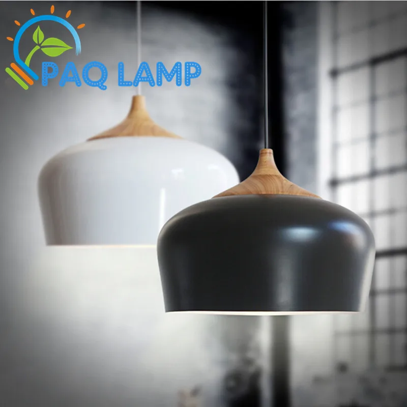 Modern lamps pendant lights Wood and aluminum lamp diameter 30 35cm restaurant bar coffee dining room