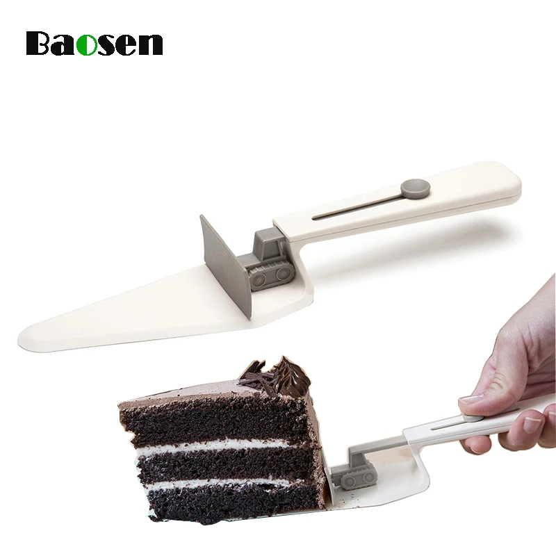 

Baosen 1pc Pizza Cake Shovels 3D Fondant Cheese Pastry Bread Can Be Push Kitchen Scraper DIY Baking Pastry Tools