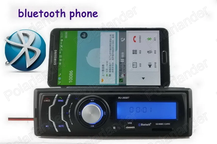 Горячая новинка в тире bluetooth музыкальный телефон автомобильный радио mp3-плеер аудио Авто Стерео fm-приемник USD/SD карта/AUX In