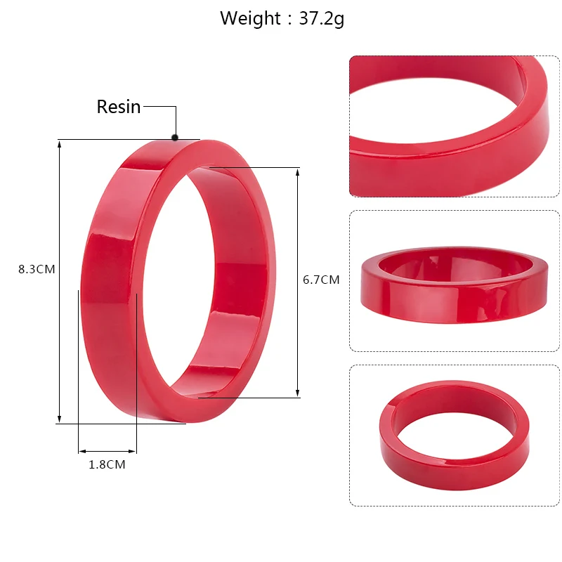 Trendy Resin Cuff Fashion Bracelets Bangles for Women Wide Geometric Acrylic Big Bracelets Simple Charm Party Gifts New Jewelry (5)