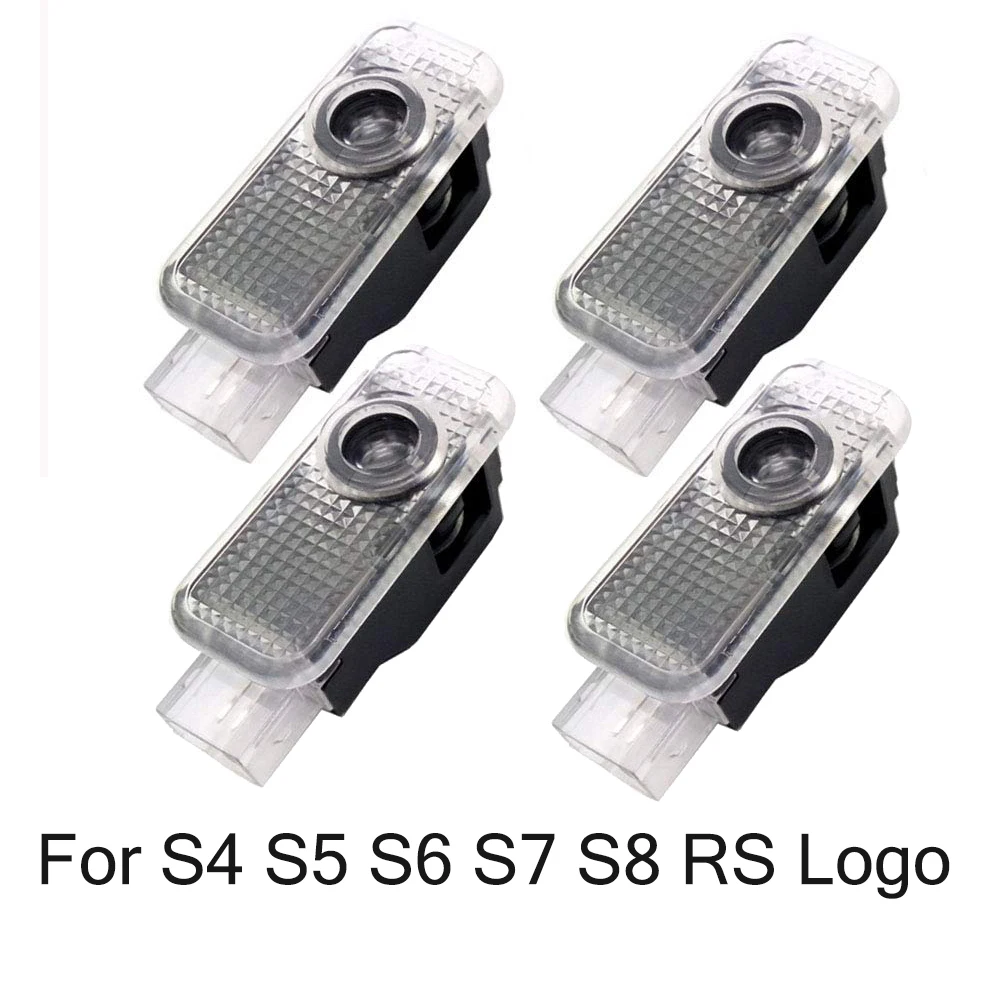 

2pcs For Audi S4 S5 S6 S7 S8 RS quattro Logo Car Led Projector Ghost Shadow Door Light 12V Automobile Courtesy Welcome Light