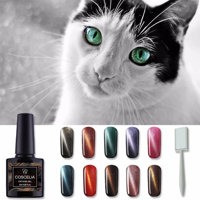 COSCELIA New Cat Eye Series Gel Nail Polish With Magnet Stick 3D