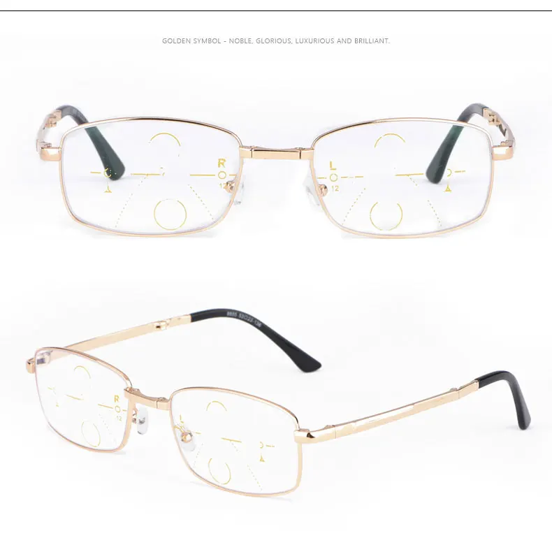 Hotochki Unisex Foldable Full Rim Alloy Frame Progressive Anti Blue Light Reading Glasses B855 - Product Image 6