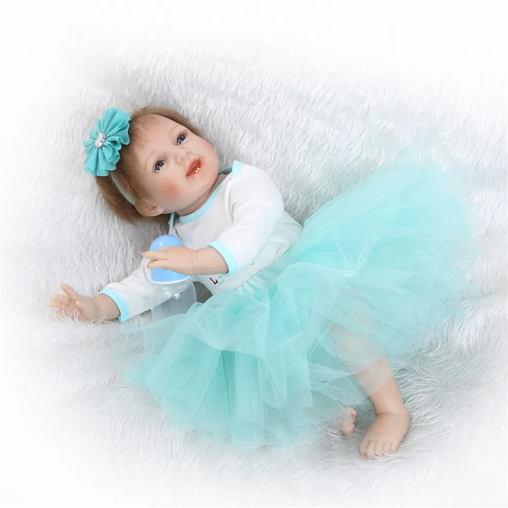 

NPK 55cm Soft Body Silicone Reborn Baby Doll Toy For Girls NewBorn Girl Baby Birthday Gift To Child Bedtime Early Education Toy