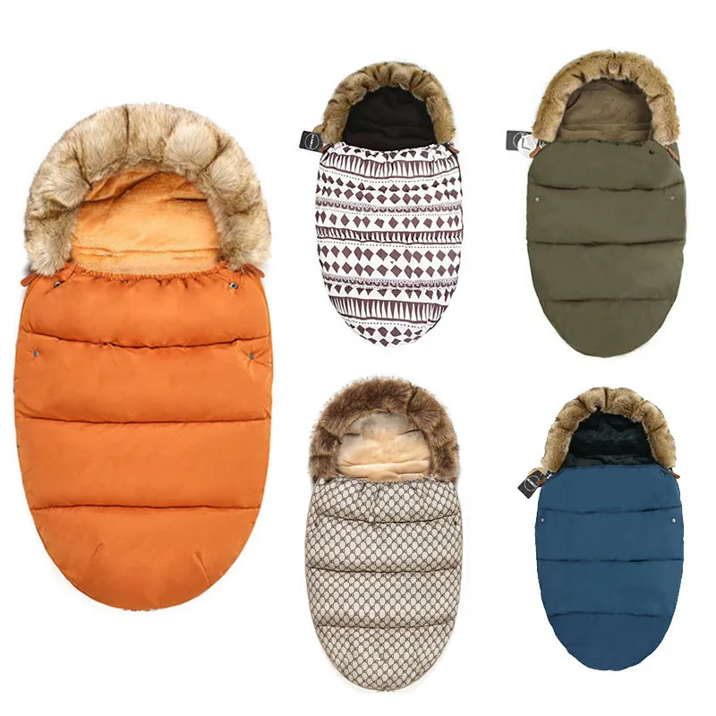 

Windproof Baby Sleeping Bag Winter Warm Stroller Sleepsacks Robe For Infant Universel Stroller Accessories Sleeping Sack