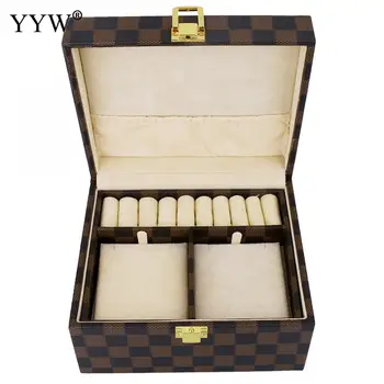 

Two Layers 2018 Classical High Quality Leather Jewelry Box Jewelry Multi Purpose Makeup Case Jewelry Organizer Fashion Gift Box