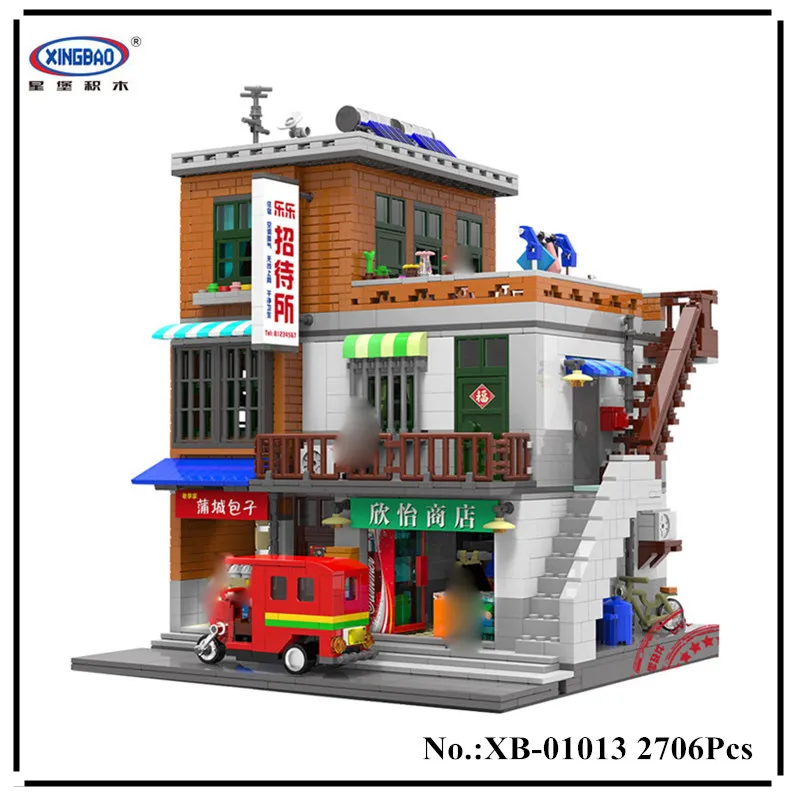 

IN STOCK XingBao 01013 2706 pcs Genuine Creative MOC City Series The Urban Village Set Building Blocks Bricks Educational Toys