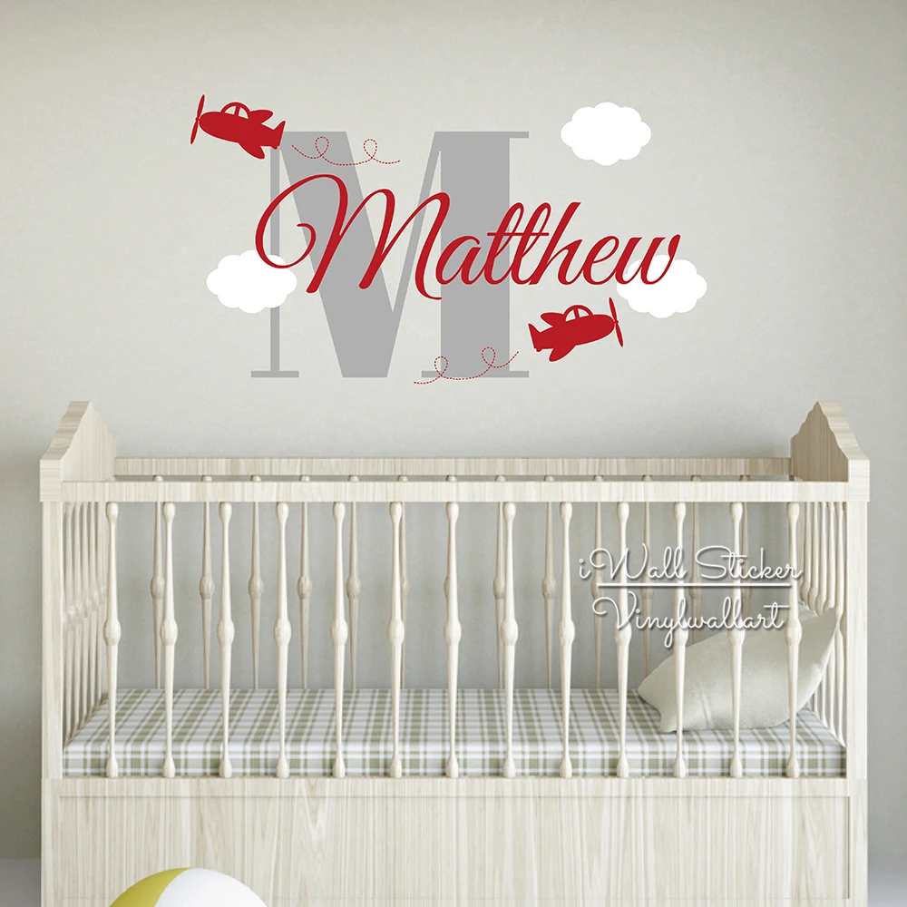 Aliexpress Boys Name Wall Sticker Airplane Decal Aliexpress Boys Name Wall Sticker Airplane Decal Baby Nursery Cut Vinyl Stickers Kids Room Personalized Children C33 From Reliable