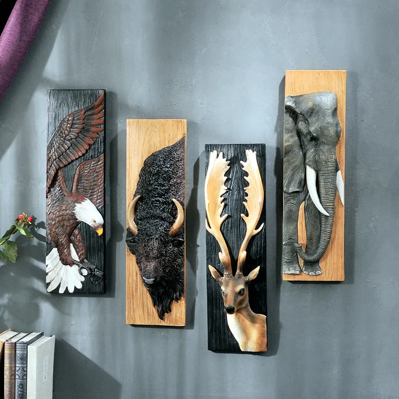 Europe Wall Decoration Deer Head Hanging Decor Creative Antique 3d