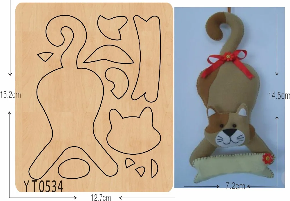 

Cute kitten-4 DIY new wooden mould cutting dies for scrapbooking Thickness/15.8mm/YT0534