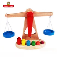 GEEK KING Montessori teaching aids balance scale baby balance game early education wooden puzzle children toys GEEK KING Montessori teaching aids balance scale baby balance game early education wooden puzzle children toys