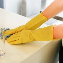 BF040 Natural latex household gloves Thickening goosegrass gloves Kitchen Gloves for Washing Cleaning 9 2 5cm