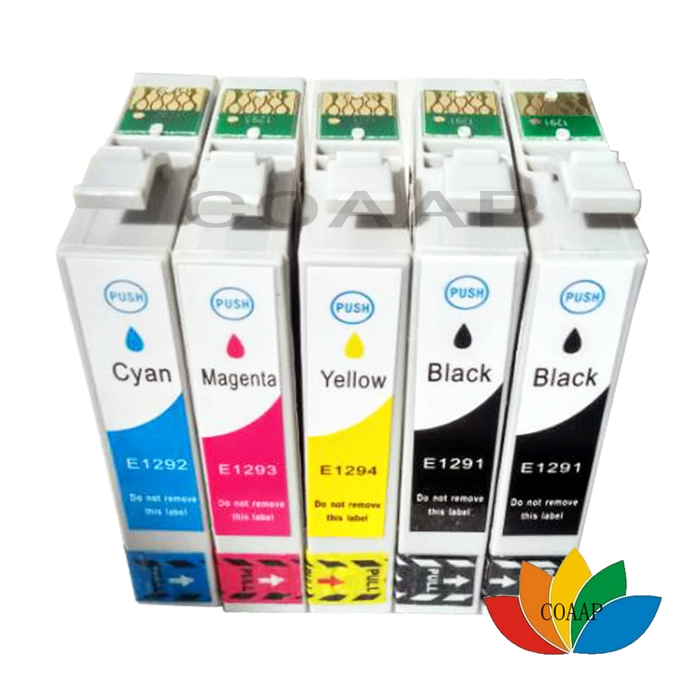 5 шт. совместимый чернильный картридж T1291 T1295 для EPSON 129XL stylus SX235W SX425W SX420W SX438W SX525WD