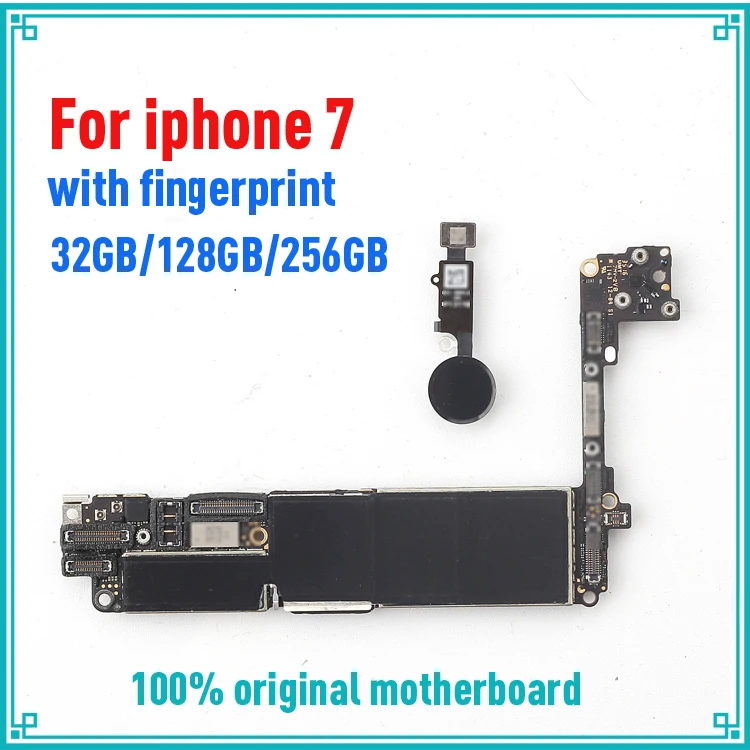 

Motherboard Full Unlocked for iphone 7 32G/128G/256G version with touch ID Black Logic boards with IOS system free ship