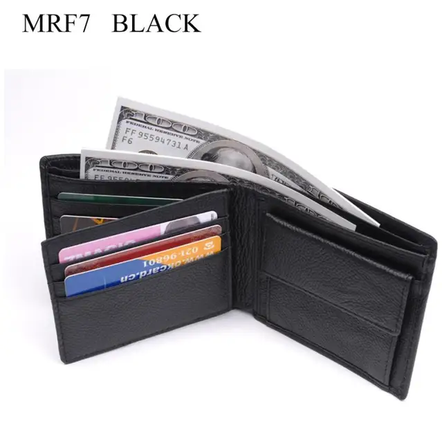 100% Genuine Leather Wallet Men 2019 New Brand Purses for men Black Brown Bifold&hellip;