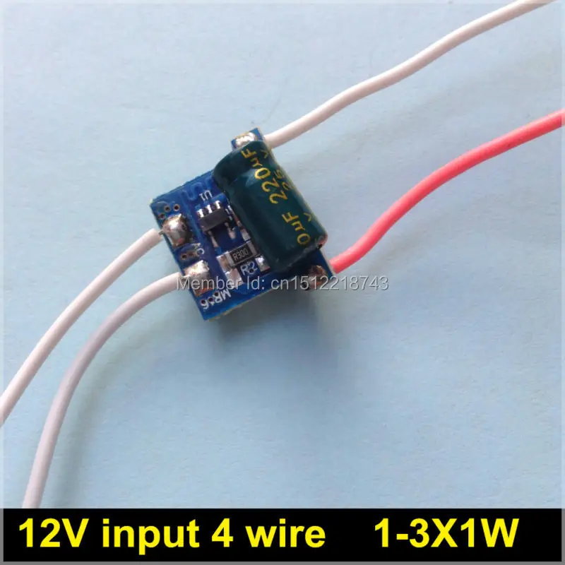 

5 PCS LED Driver 4 Wire 1-3X1W 12V Input Lamp Transformer Light Power Supply Power Driver 12V 3-9V 280ma 300ma Constant Current