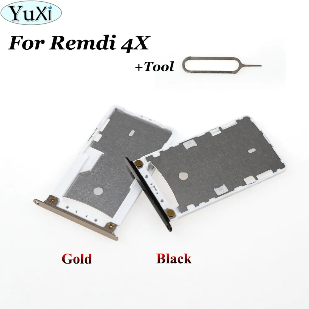 

YuXi For Xiaomi Redmi Note 4X SIM Card Slot Tray Holder Adapter Replacement Parts For hongmi 4X Gold / Black