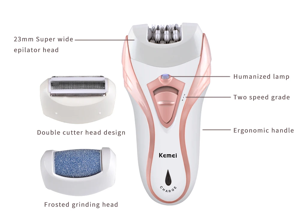 Kemei3010 Универсальный 3 в 1 шерсть устройства ножи электробритва для женщин Эпиляторы бритья Леди бритвы мозолей Revomer