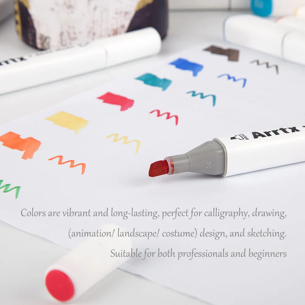 Arrtx, двойной наконечник, 168 цветов, маркер, набор, спиртовое искусство, эскизная ручка, маркер для рисования, рисование, дизайн, цвет ing, подсветка с сумкой