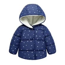 Детская верхняя одежда для маленьких девочек для мальчиков пальто и куртки с капюшоном звезды куртки с рисунком модные Детские пуховики детская Костюмы