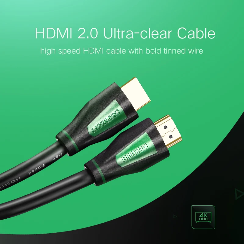 HDMI кабель Ugreen 1 м 2 3 5 15 4 к 1080P 3D для проектора PS3 HD жк Apple TV компьютерный кабель|hdmi cable