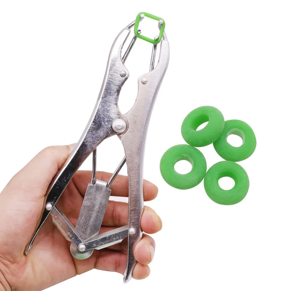 

1 Set Remove Tail Pig Cutting Equipment 1 Elastic Pliers +100 pcs Elastic Ring Farm Animal Breeding Castration Pliers