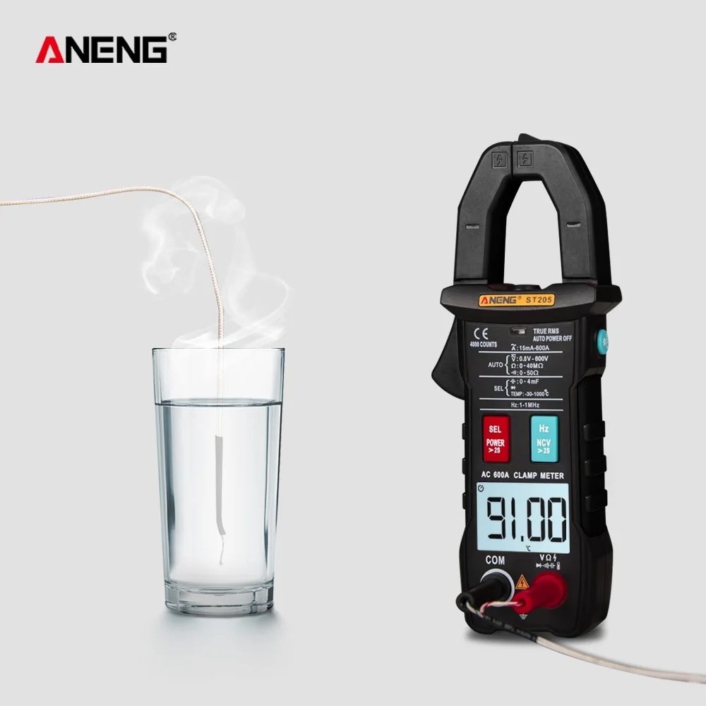 

ST205 Digital Clamp Meter True RMS Voltage Resistance Capacitance Multimeter Temperature Auto Range Electrical Meter Tester