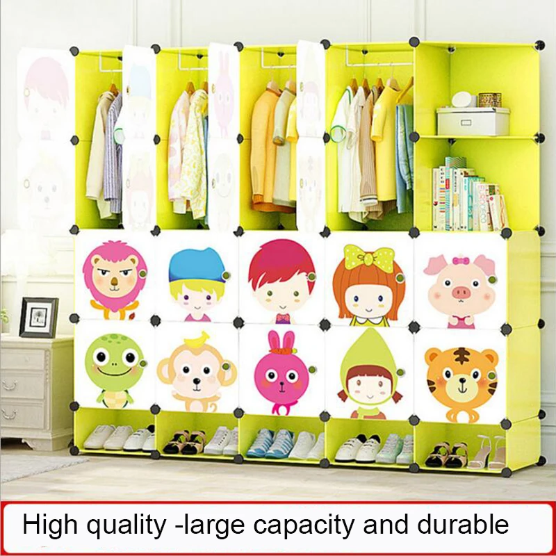 New Children S Cartoon Plastic Assembly Simple Wardrobe Lockers