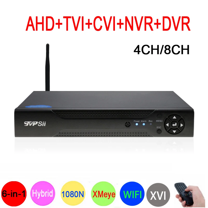 Kopen 1080 p 960 p 720 p 960 H CCTV Camera XMeye Hi3520D 1080N 4CH 8CH 6 in 1 Wifi Hybrid Coaxiale XVI NVR CVI TVi AHD DVR Gratis Verzending