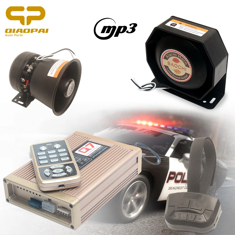 

Car Alarm Wireless Control MP3 Speaker 200W Auto Vehicle MIC System 18 Tone Siren Police for Truck Electric Horn Waring Siren