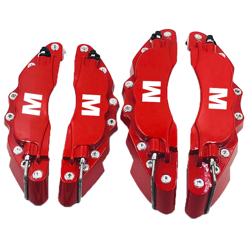 

Aluminum 4pcs Car Styling Red M Decal Universal Disc Brake Caliper Cover Front Rear for BMW Caliper Covers Car Accessories SM/LM